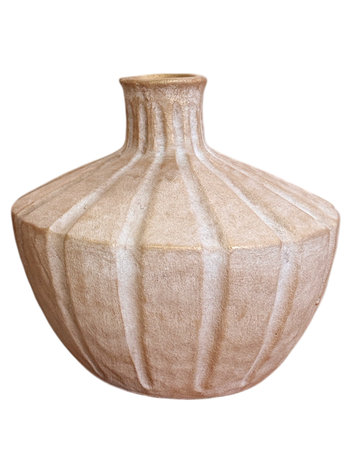 Jarrones Decorativos Rústicos en Marmolina Beige/Dorado – 2 Tamaños