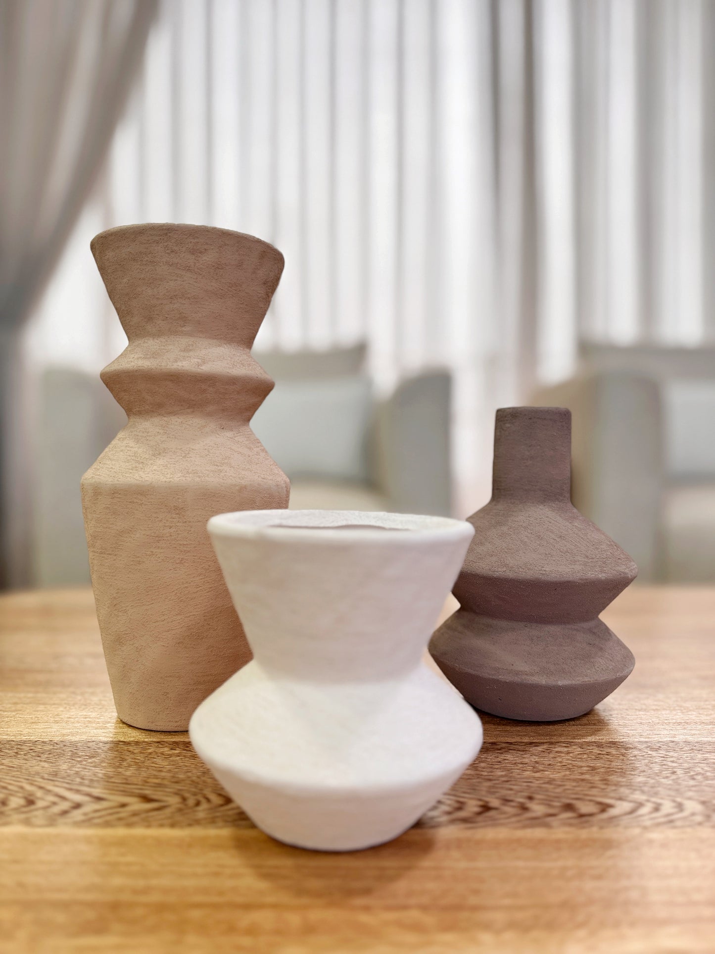 Jarrones Rusticos Decorativos de Marmolina - Set x 3