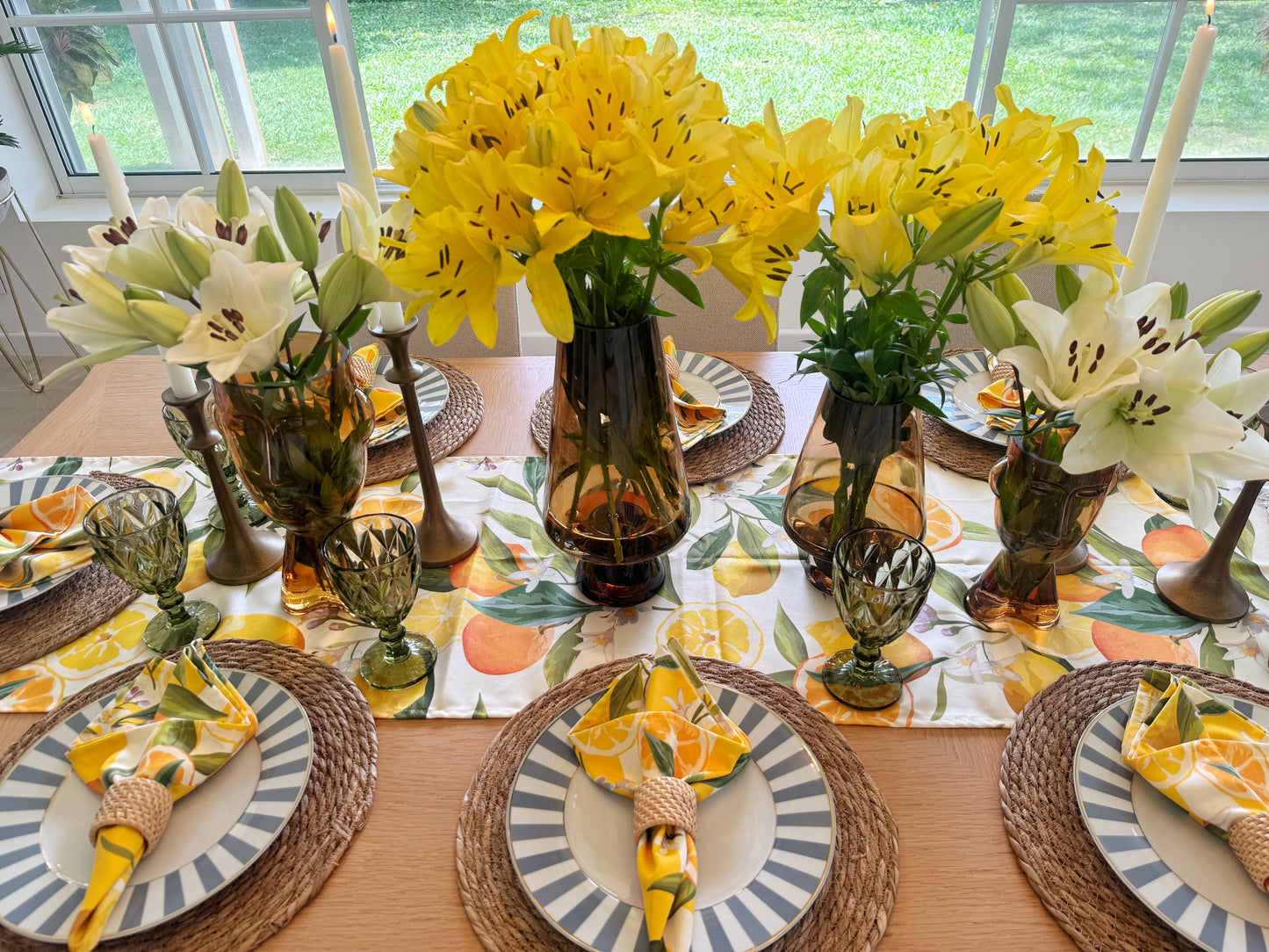 Jarrones de cristal ámbar, floreros elegantes para decoración de sala o comedor
