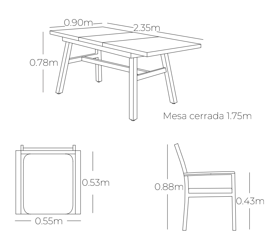 Set de Comedor MONACO (Expansible)
