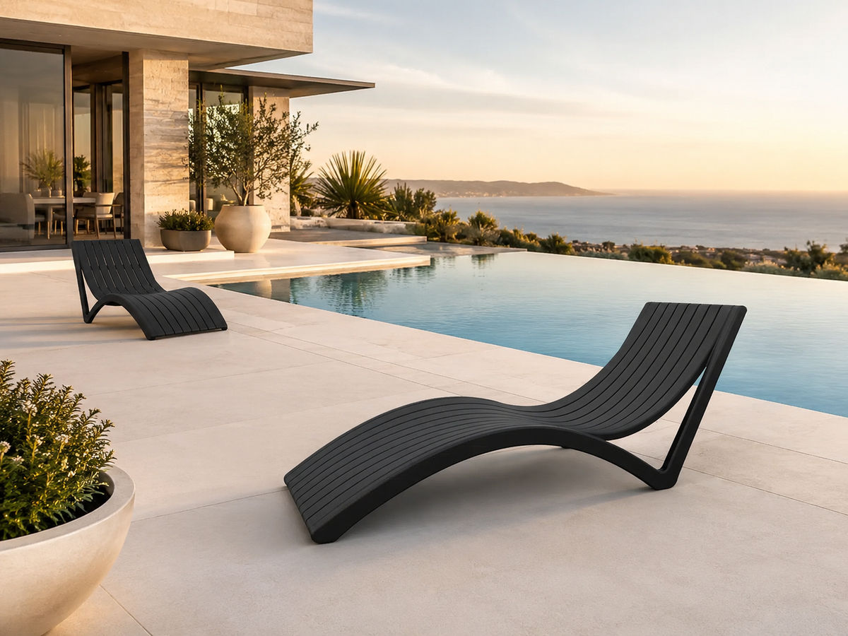Asoleadora OLA negra para piscina, terraza y espacios exteriores