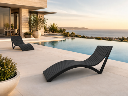 Asoleadora OLA negra para piscina, terraza y espacios exteriores