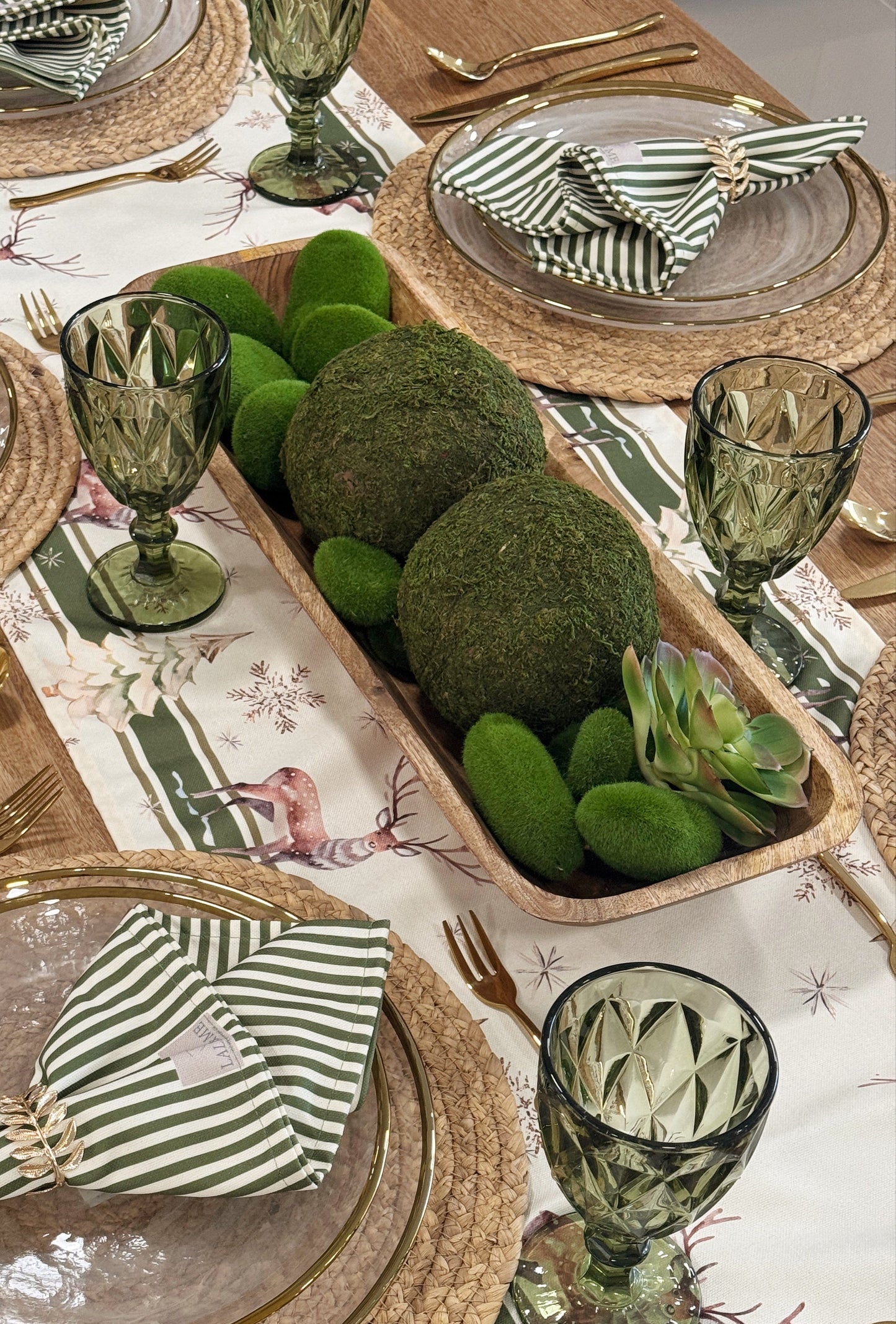 Bandeja decorativa ovalada de madera maciza - KASANOVA Decoración