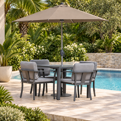 Comedor BALI con sombrilla para terraza y piscina - Kasanova Decoración