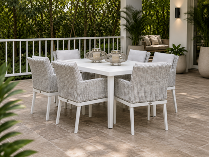 Comedor MARATUA blanco para terraza y mobiliario exterior