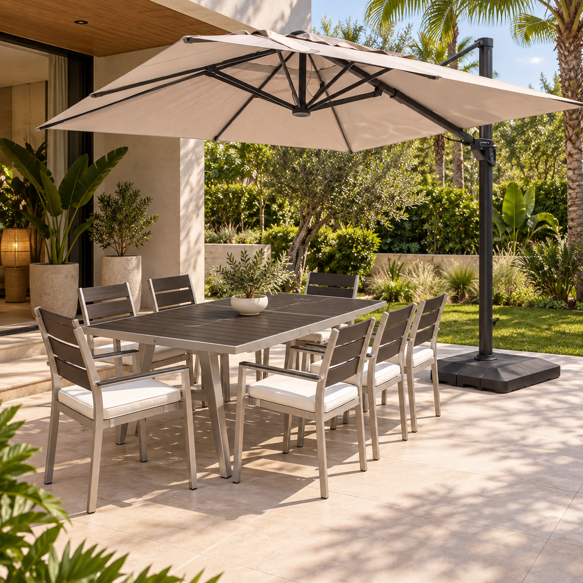 Comedor MÓNACO extensible de 6 a 8 puestos para terraza - Kasanova Decoración