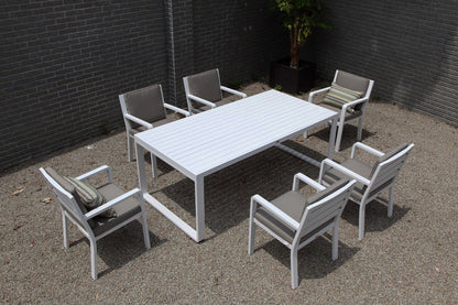 Set de comedor PORTO, comedor de aluminio con cojines para balcón y terraza cubierta