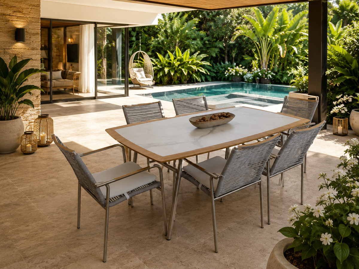 Comedor VELEROS para terraza junto a piscina y espacios exteriores