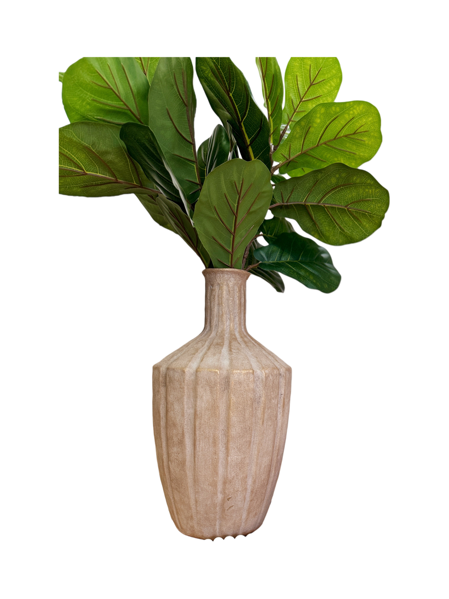 Jarrones Decorativos Rústicos en Marmolina Beige/Dorado – 2 Tamaños
