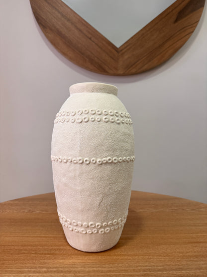 Jarrones Decorativos Rusticos Beige de Marmolina - 2 Tamaños