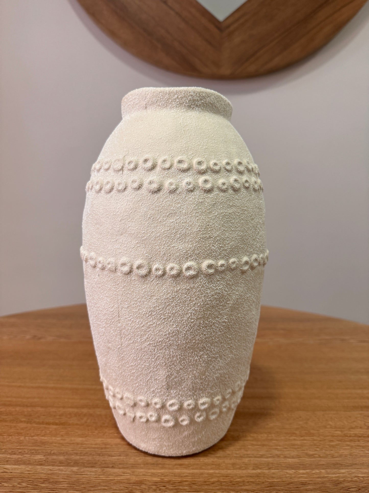 Jarrones Decorativos Rusticos Beige de Marmolina - 2 Tamaños