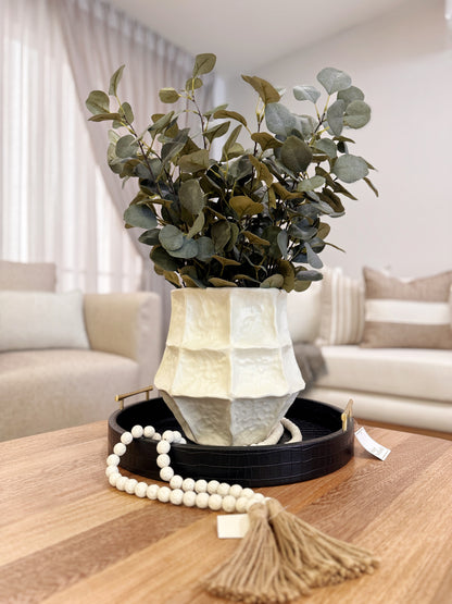 Jarrones Decorativos Blancos de Marmolina - 2 Tamaños