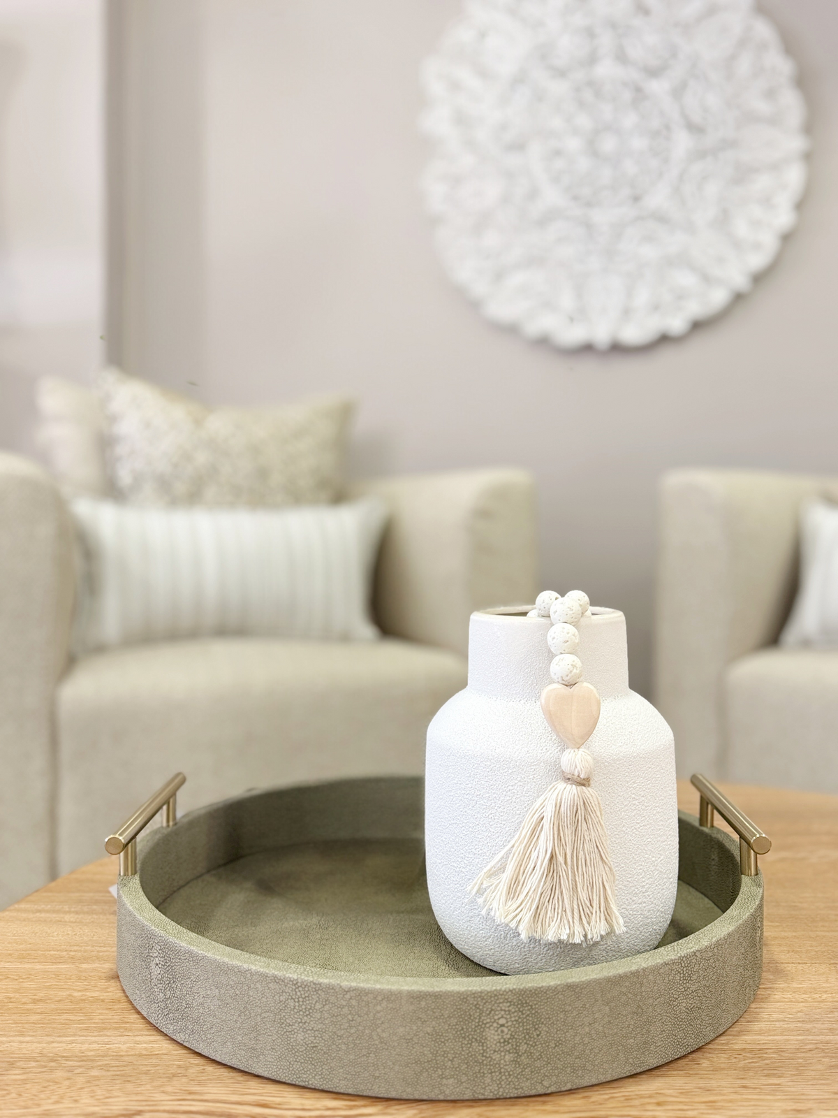 Jarrón Blanco de Resina | Decoración Moderna