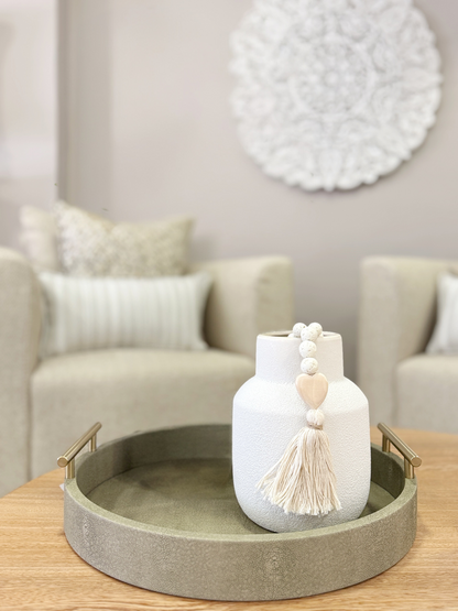 Jarrón Blanco de Resina | Decoración Moderna