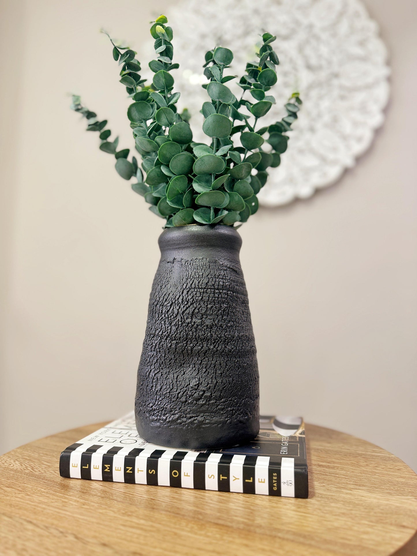 Jarrón Decorativo Negro de Cerámica