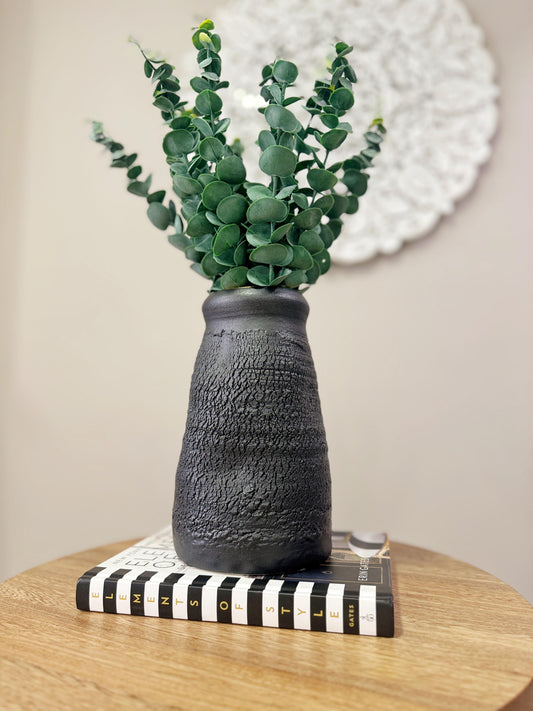 Jarrón Decorativo Negro de Cerámica