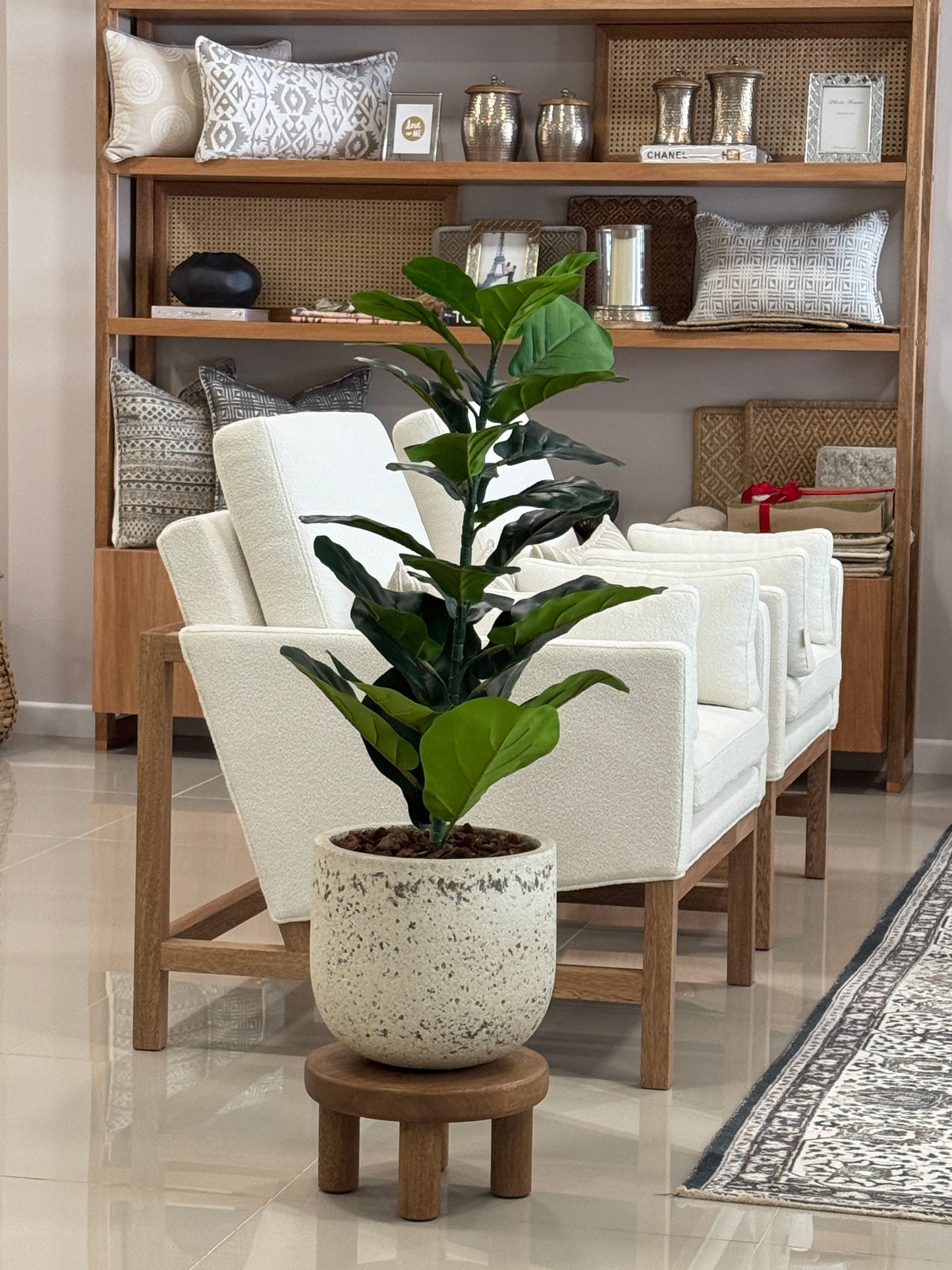 Matera JEDEKO en creastone Ø 30 x 27cm, maceta apta para intemperie con orificio de desagüe