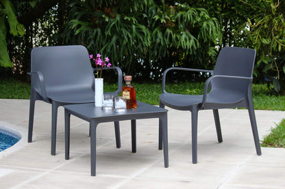 Mesa auxiliar ANDIAMO antracita, mesa de tecnopolímero 60 x 60 x 40cm apta para intemperie
