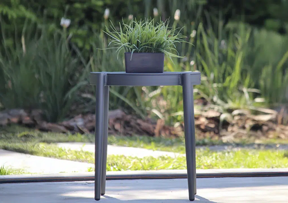 Mesa auxiliar GENOVA, mesa de aluminio con cuerdas de poliéster para balcón