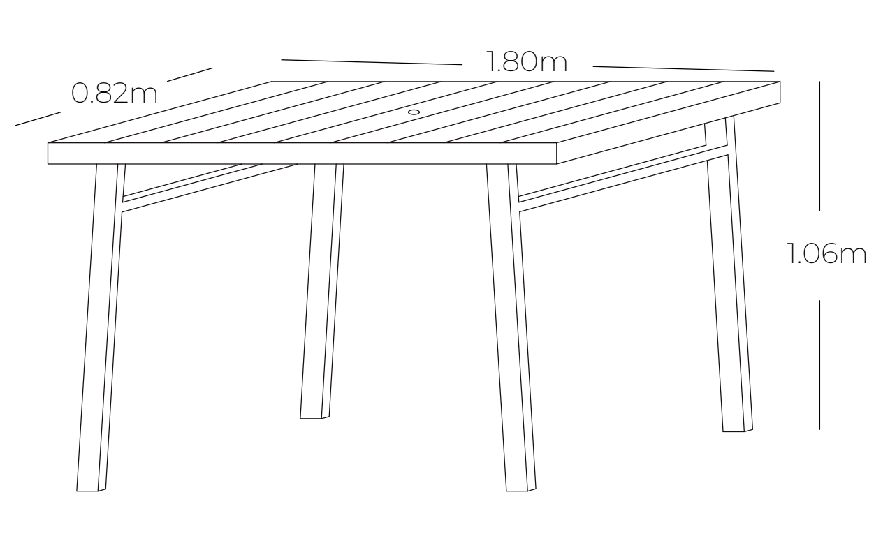 Medidas de mesa bar NEW YORK, especificaciones técnicas de mesa alta para exterior