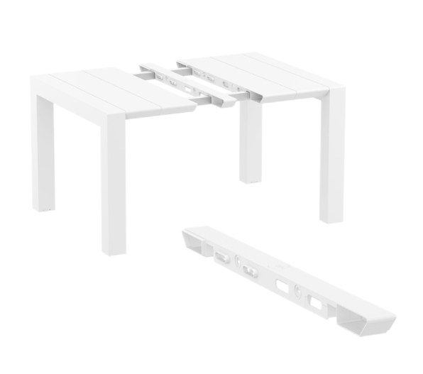 Mesa de comedor NAPOLI, mesa extensible de polipropileno con protección UV para terraza


