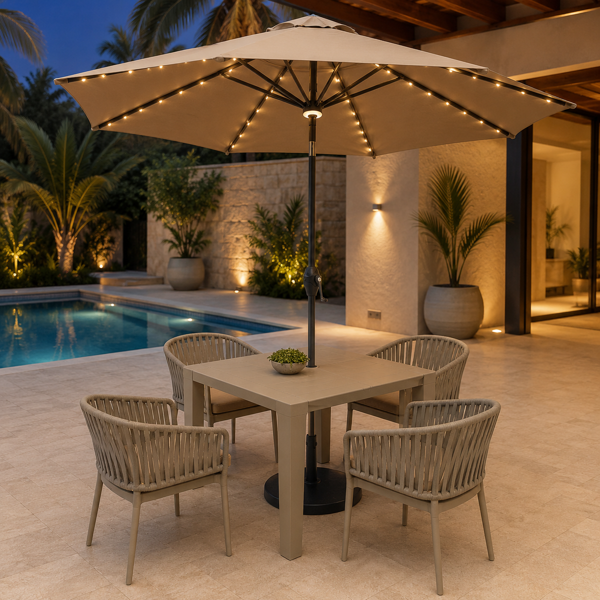 Sillas COSTEIRA Taupe para terraza y exterior - Kasanova Decoración
