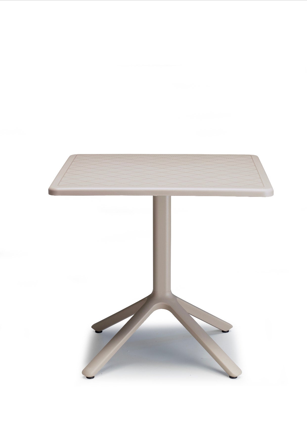 Vista de mesa de comedor PASSO, mesa cuadrada de resina 70 x 70 x 75cm para terraza
