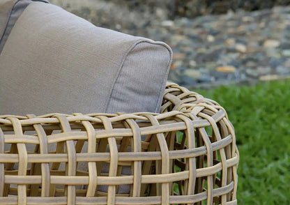 Sofá triple y sencillos del set GRADO tejido en fibra termoplástica color taupe