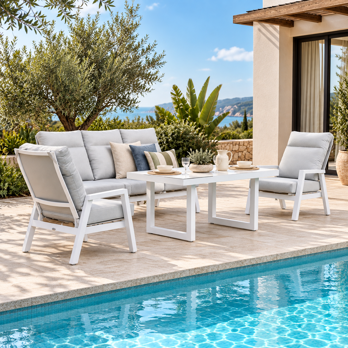 Sala ALURA reclinable para terraza y exterior junto a piscina - Kasanova Decoración