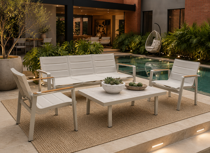 Sala CEDAR para terraza y exterior cubierto junto a piscina - Kasanova Decoración
