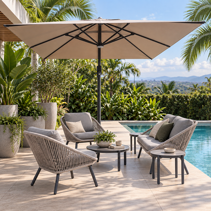 Sala GENOVA para terraza cubierta junto a piscina - Kasanova Decoración