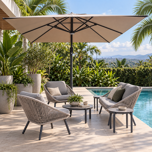 Sala GENOVA para terraza cubierta junto a piscina - Kasanova Decoración