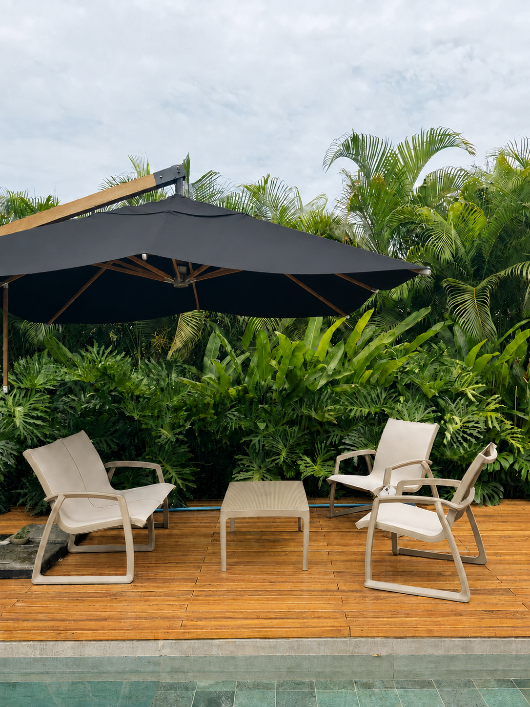 Sala MARE taupe para intemperie con sofá doble y sillones individuales