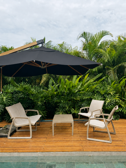 Sala MARE taupe para intemperie con sofá doble y sillones individuales