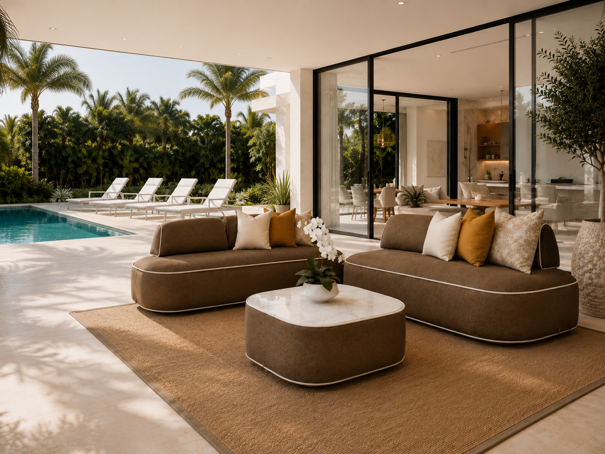 Sala PHI PHI para terraza de piscina y mobiliario exterior contemporáneo