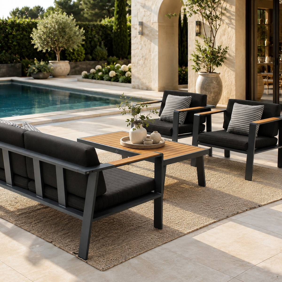 Sala POMPANO para terraza y exterior junto a piscina - Kasanova Decoración