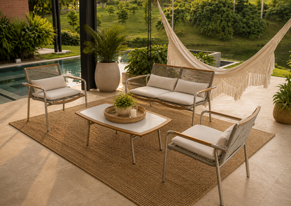 Sala VELEROS para jardín y terraza con mobiliario exterior elegante
