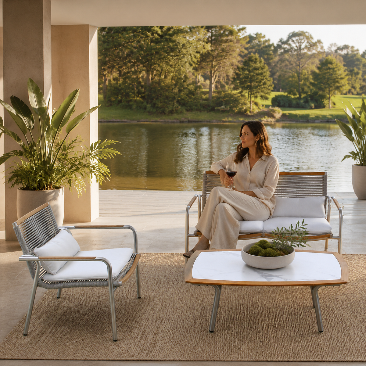 Sala VELEROS con sofá y sillones para terraza y espacios exteriores