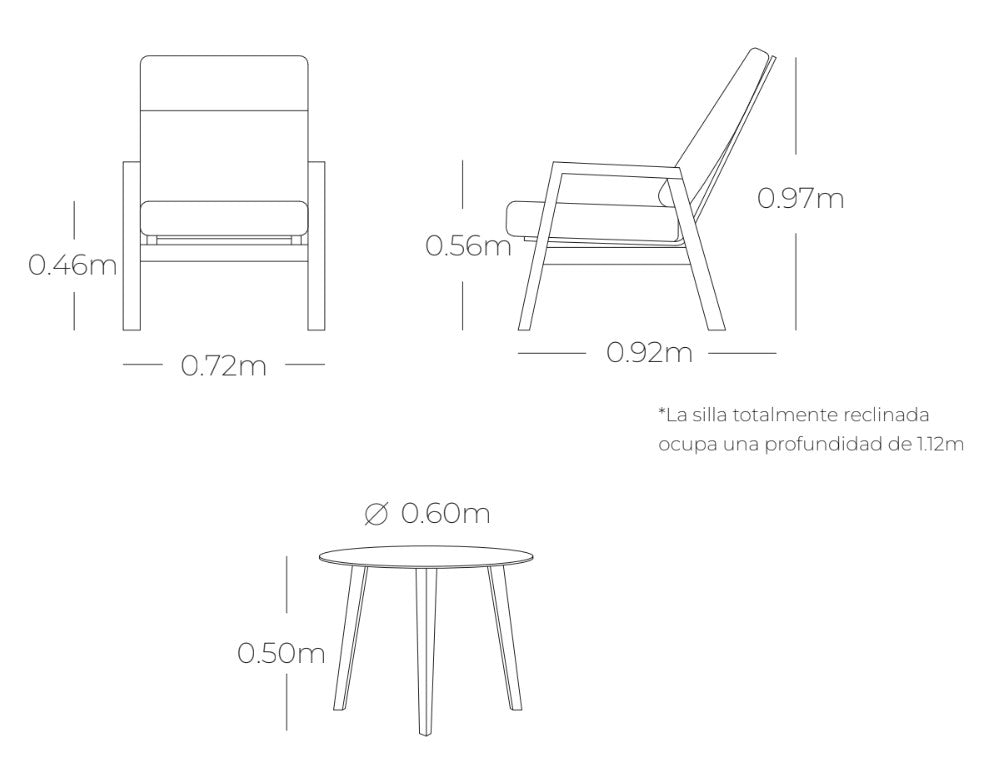 Set de Balcón AIRE RECLINABLE