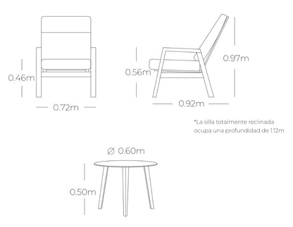 Set de Balcón AIRE RECLINABLE