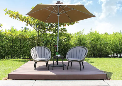 Set de balcón GENOVA, conjunto de aluminio con cuerdas de poliéster y cojines para terraza cubierta