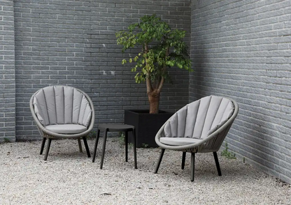 Set de balcón GENOVA taupe, conjunto de aluminio con cuerdas de poliéster taupe para terraza cubierta