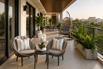 Set de Balcón GENOVA para apartamento y terraza cubierta con diseño contemporáneo