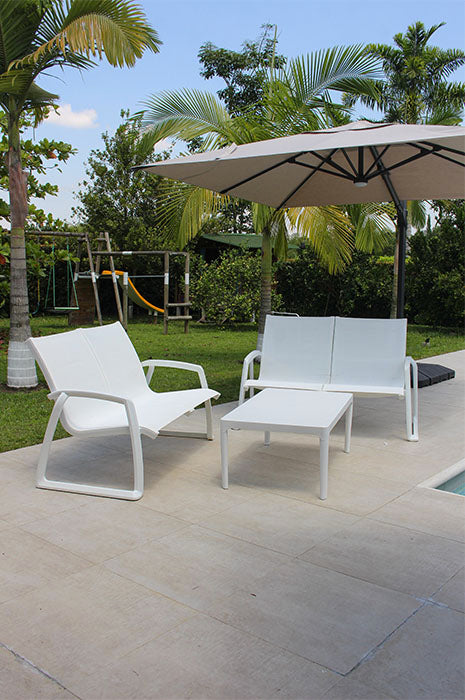 Set de sala MARE blanco, conjunto de sofás de resina con mesa de centro para terraza
