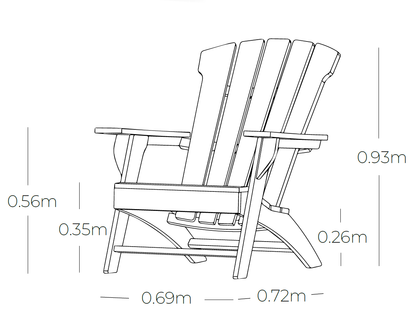 Plano técnico y dimensiones de la Silla ADI para exterior
