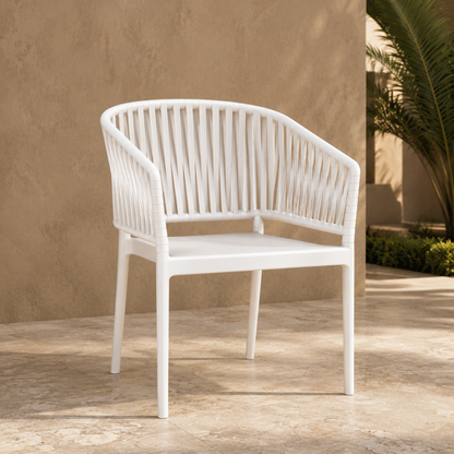 Silla COSTEIRA blanca apilable para terraza, jardín y exterior