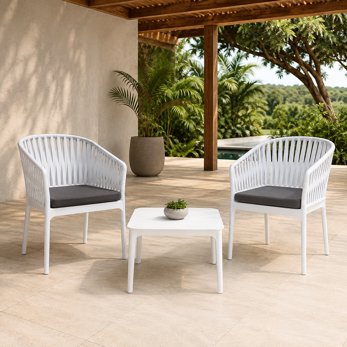Sillas COSTEIRA blancas para jardín, terraza y exterior
