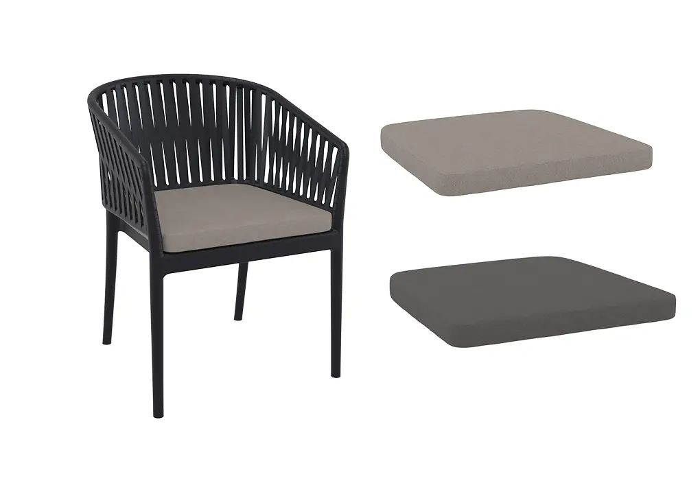 Vista de silla COSTEIRA, silla de polipropileno apilable apta para intemperie
