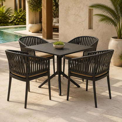 Sillas COSTEIRA negras para comedor de terraza y mobiliario exterior
