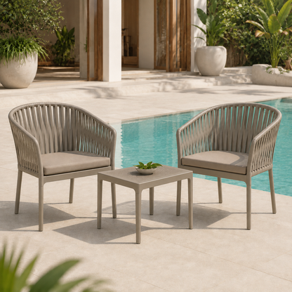Sillas COSTEIRA Taupe para piscina, terraza y mobiliario exterior